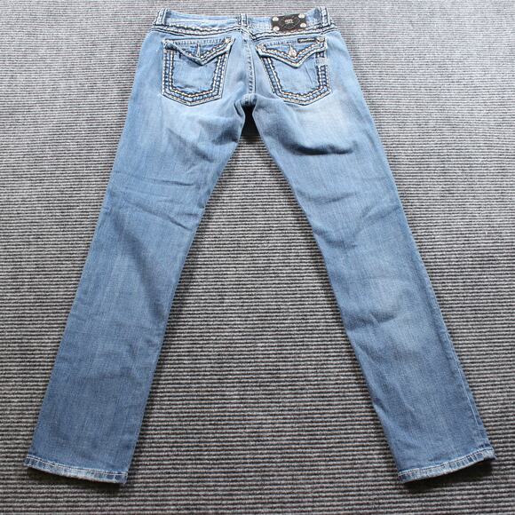 Miss Me Jeans Women's 30x31 Blue Skinny Thick Stitching - Picture 2 of 9